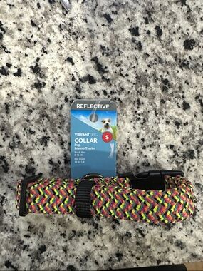 Vibrant Reflective Braided Dog Collar in Neon Multicolor